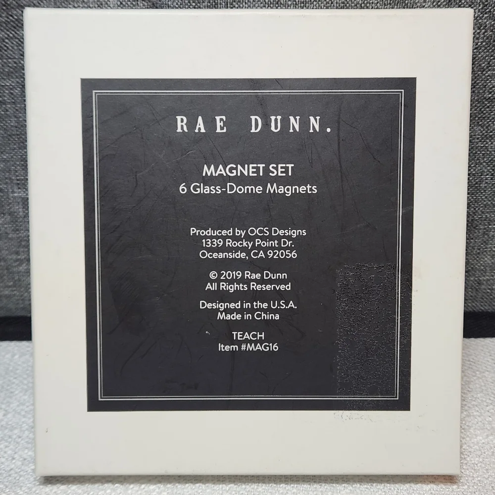 RAE DUNN Magnet Set 6 Glass Dome Teach Guide Mentor Inspire Motivate Coach